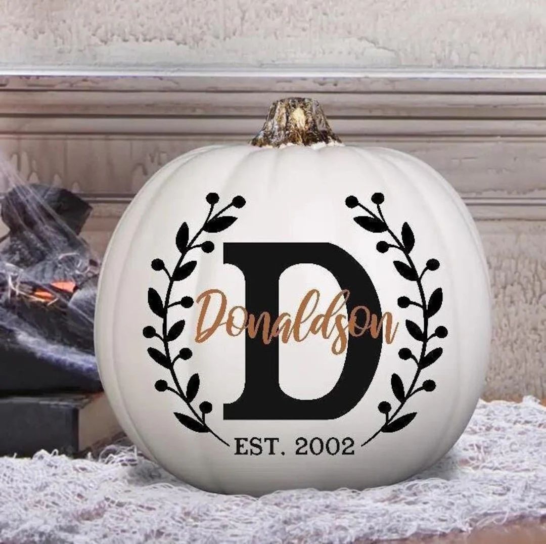 Personalized Pumpkins for Porch Fall Home Decor Custom Pumpkin With Name Cream Pumpkin Farmhouse ... | Etsy (US)