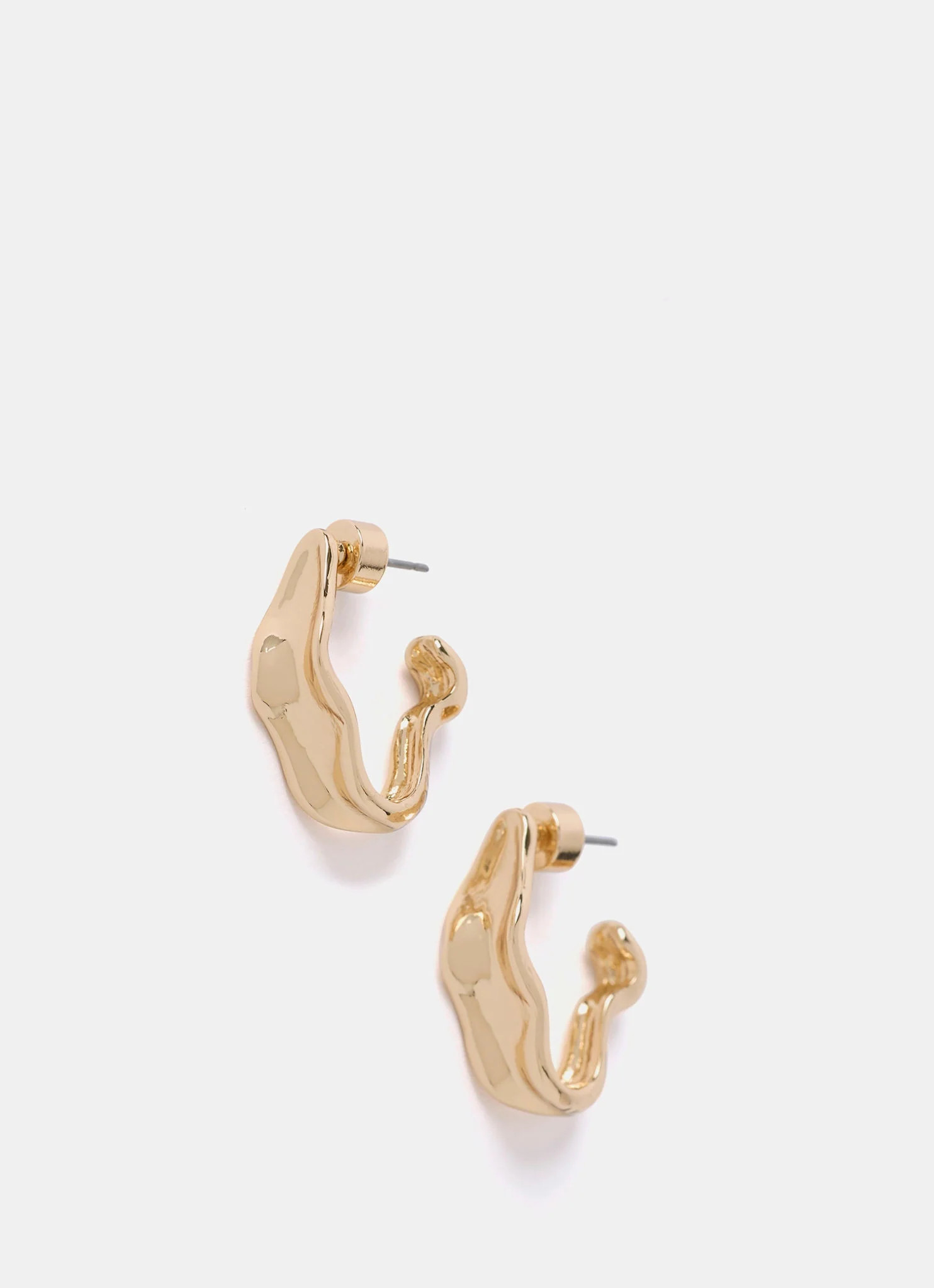 Gold Tone Textured Earrings | Mint Velvet