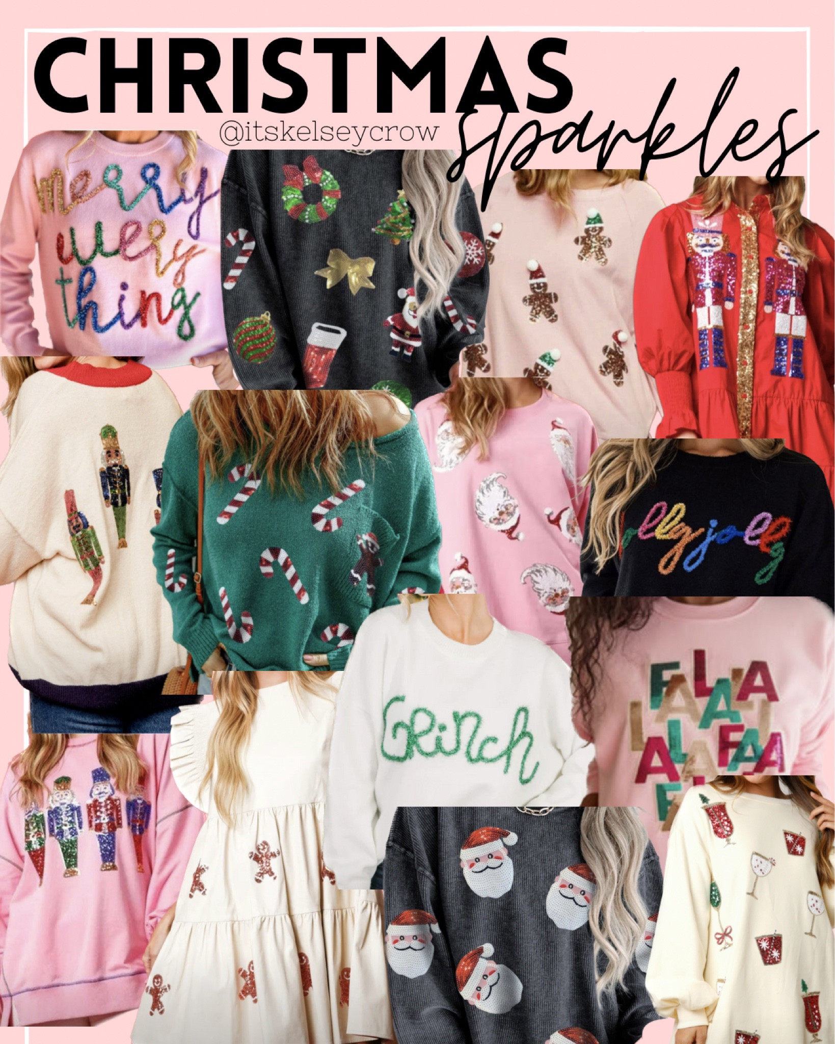 Christmas 
Holiday
Sequins
Sparkles
Holiday party
Grinch
PINKmas 

#LTKstyletip #LTKHoliday #LTKSeasonal