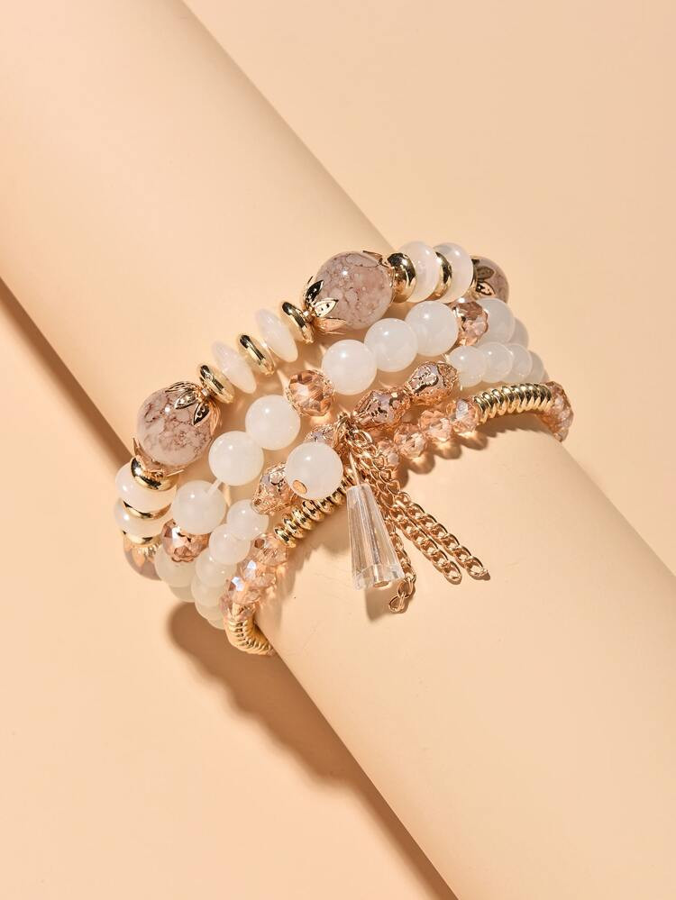 4pcs Crystal Decor Bracelet | SHEIN