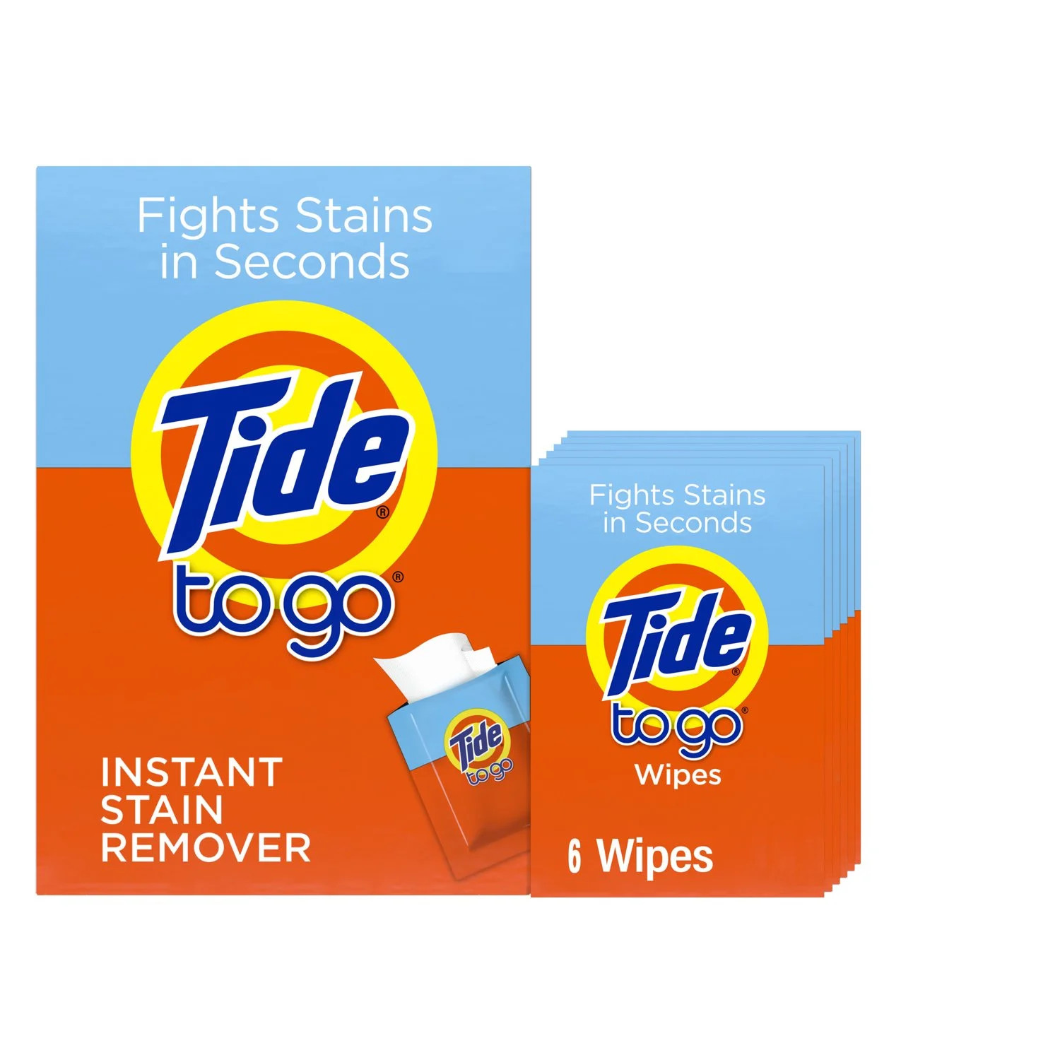 Tide To Go Instant Stain Remover, Laundry Cleaning Wipes, 6 Count | Walmart (US)