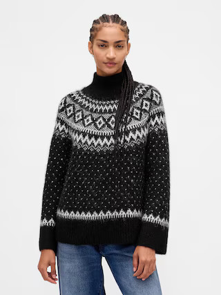 Fuzzy Oversized Turtleneck Sweater | Gap (US)