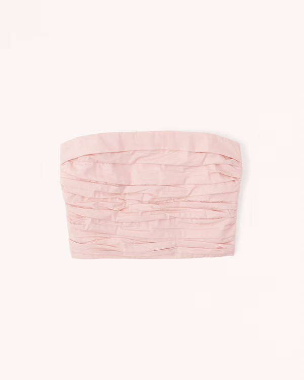 Strapless Poplin Ruched Top | Abercrombie & Fitch (US)