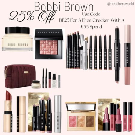 25% off Bobbi Brown plus a free cracker when you spend £55 
Stocking fillers to luxury gifts 

#beautygiftguide #beauty #giftguide #christmasgiffguide #stockingfillers #luxurygifts #bobbibrown #makeup 

#LTKCyberWeek #LTKbeauty #LTKCyberSaleUK