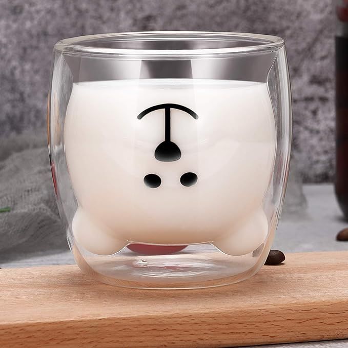 Cute Bear Tea Cup Duck Cat Coffee Mug Milk Double Wall Glass Chocolate Cappuccino Cup Gift for Wo... | Amazon (US)