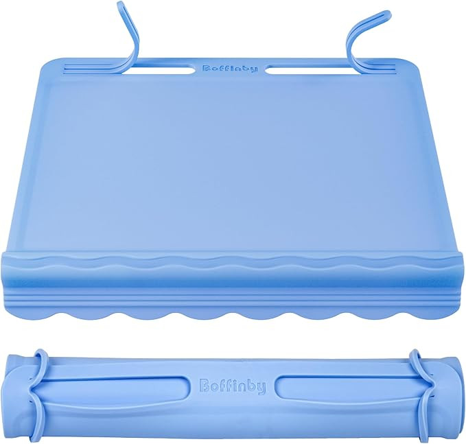 Silicone Placemats for Baby & Kid, Eating Mat with Teething Edge Bumper, Rollable Travel Baby Mat... | Amazon (US)