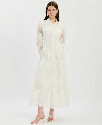 Women's Agatha Lace Collared Shirt Dress | Macy's