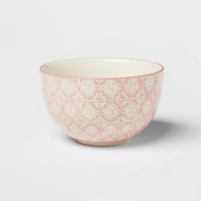 9oz 2pk Stoneware Floral Mini Bowls Pink - Threshold&#8482; | Target