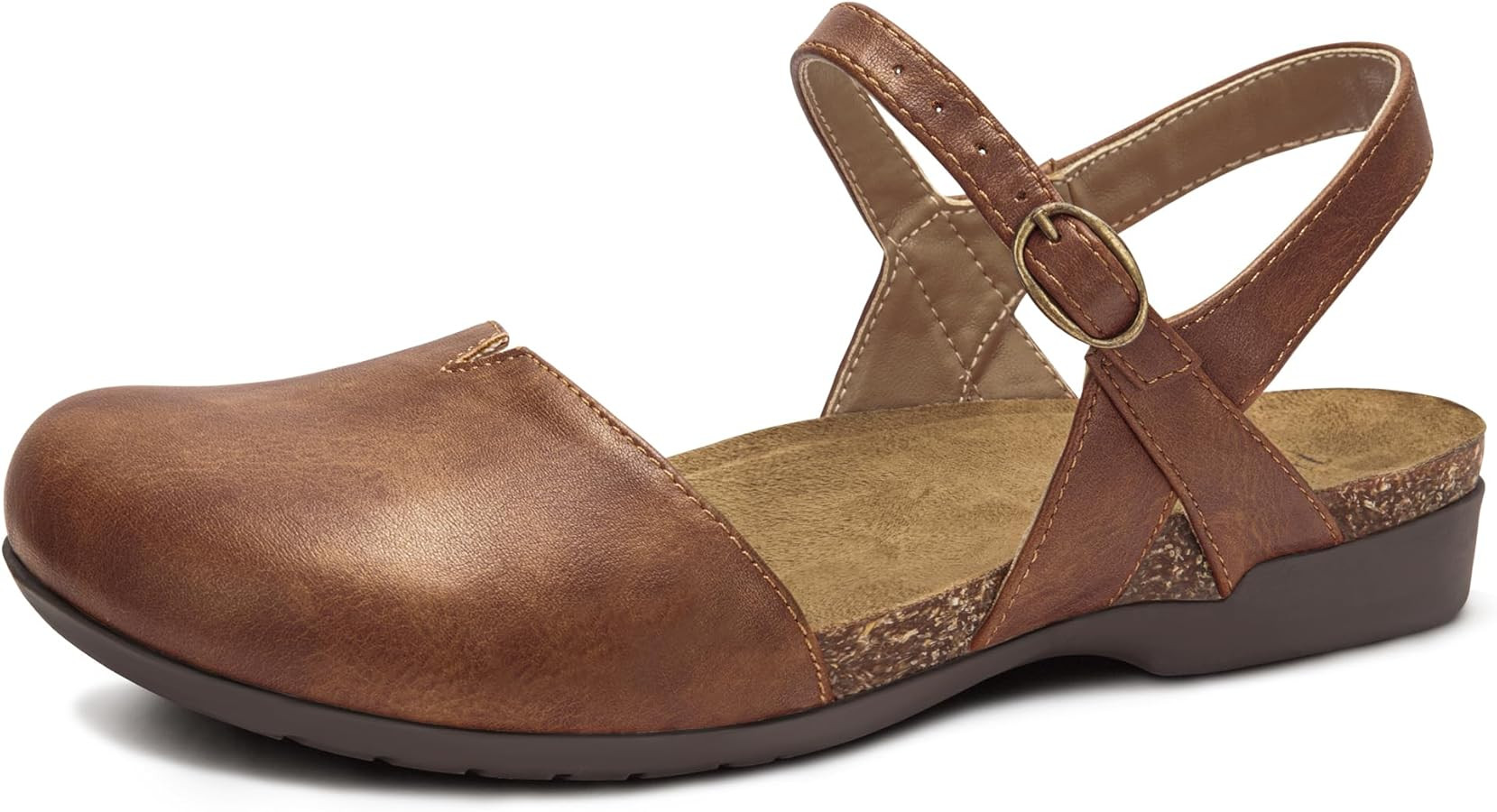 PARTY Closed Toe Sandals Women, Barefoot Arch Support Flat Sandals for Office Work and Travel wit... | Amazon (US)