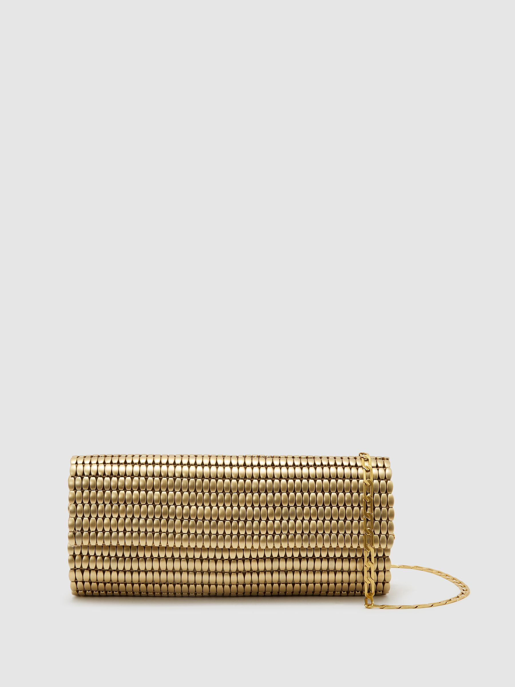 Beaded Clutch Bag in Gold | Reiss UK