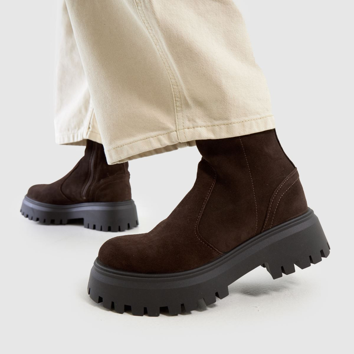 Womens Brown schuh Ander Suede Chunky Boots | schuh | Schuh