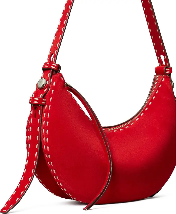 Romy Suede Half Moon Shoulder Bag | Nordstrom