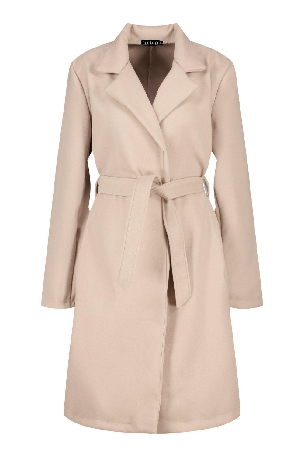 Belted Wool Look Coat | Boohoo.com (US & CA)
