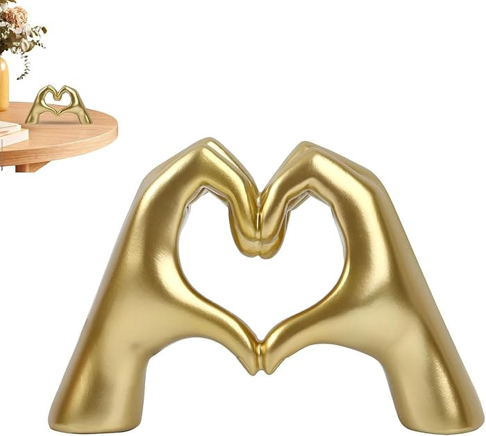 Hand Gesture Statue,Gold Heart Hands Sculpture Living Room Bedroom Decoration,Valentines Day Wedd... | Amazon (CA)