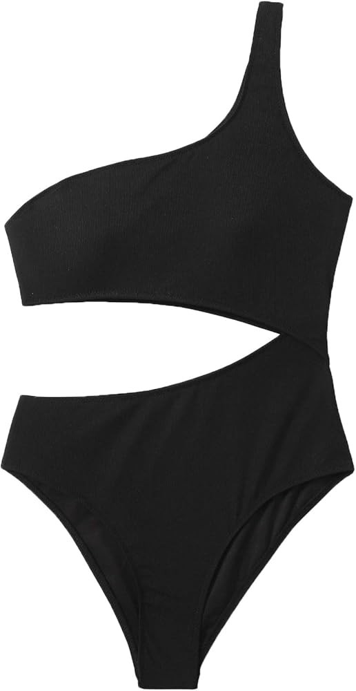 SweatyRocks Women's One Piece Swimsuit One Shoulder Cut Out Leopard Tie Waist Bathing Suits Monok... | Amazon (US)