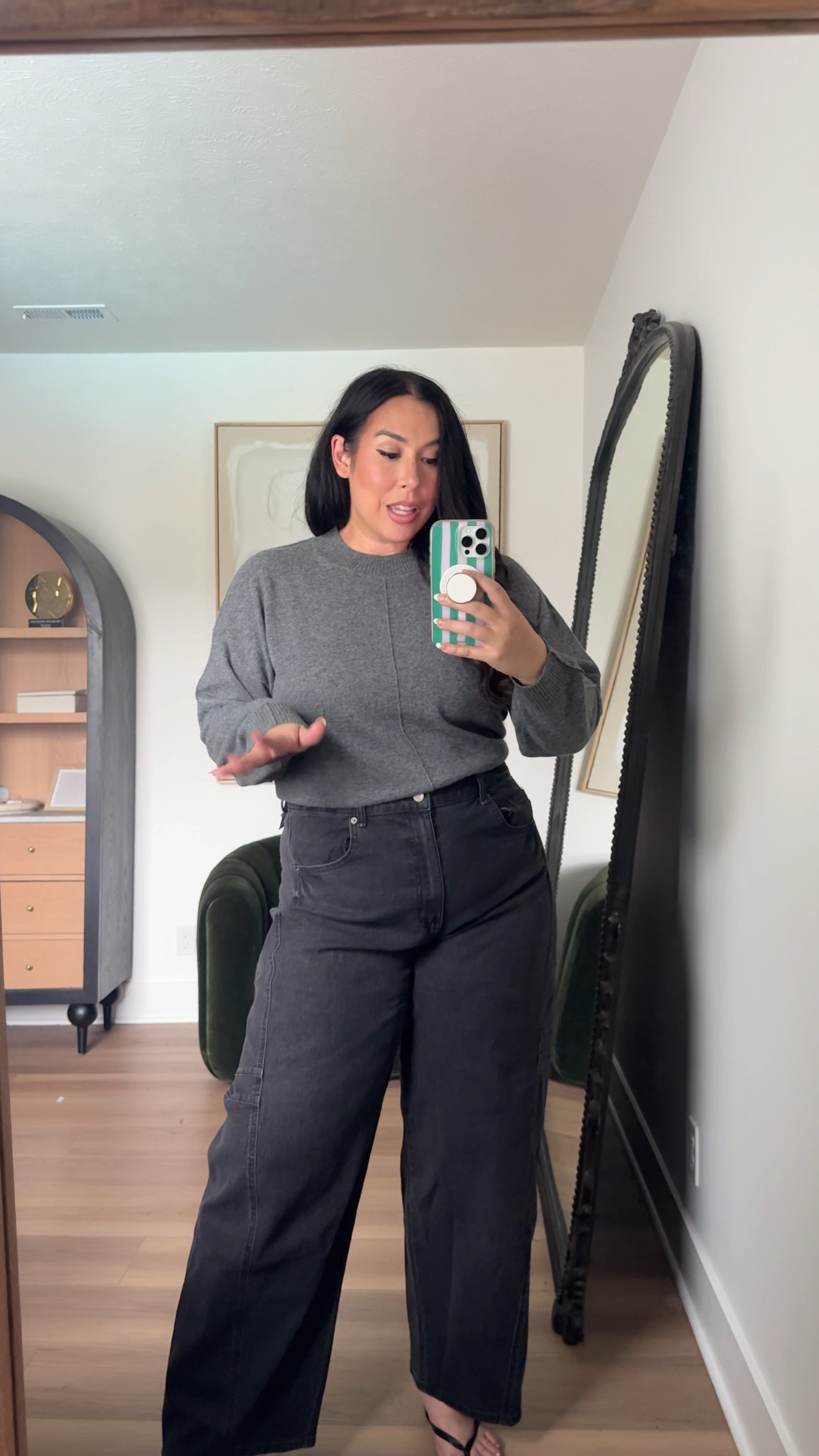 Can you believe this is Walmart? I love the feel, the seaming of this top! Wearing a large in the top, size 16 in the pants! 

 #LTKSeasonal #LTKMidsize