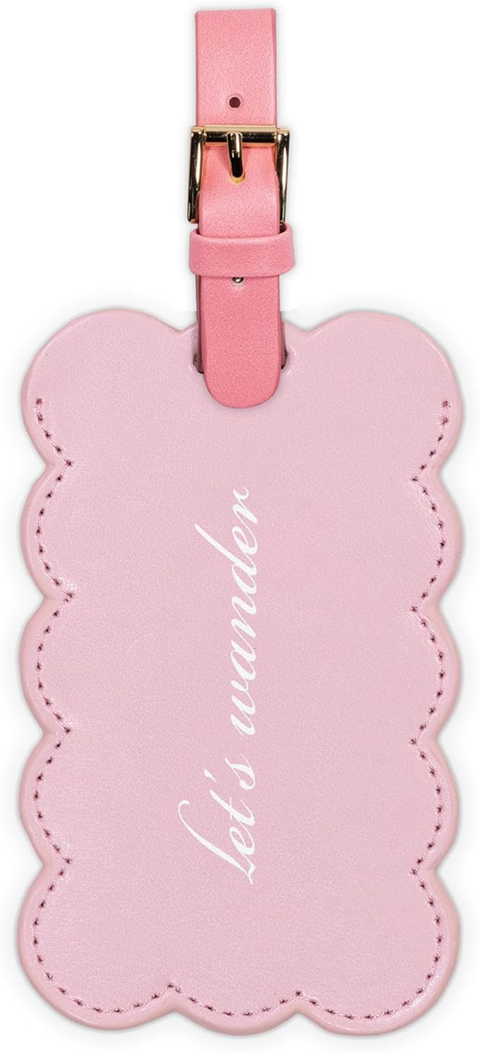 Amazon.com: Kate Spade New York Cute Pink Luggage Tag for Women, Durable Vegan Leather Suitcase T... | Amazon (US)