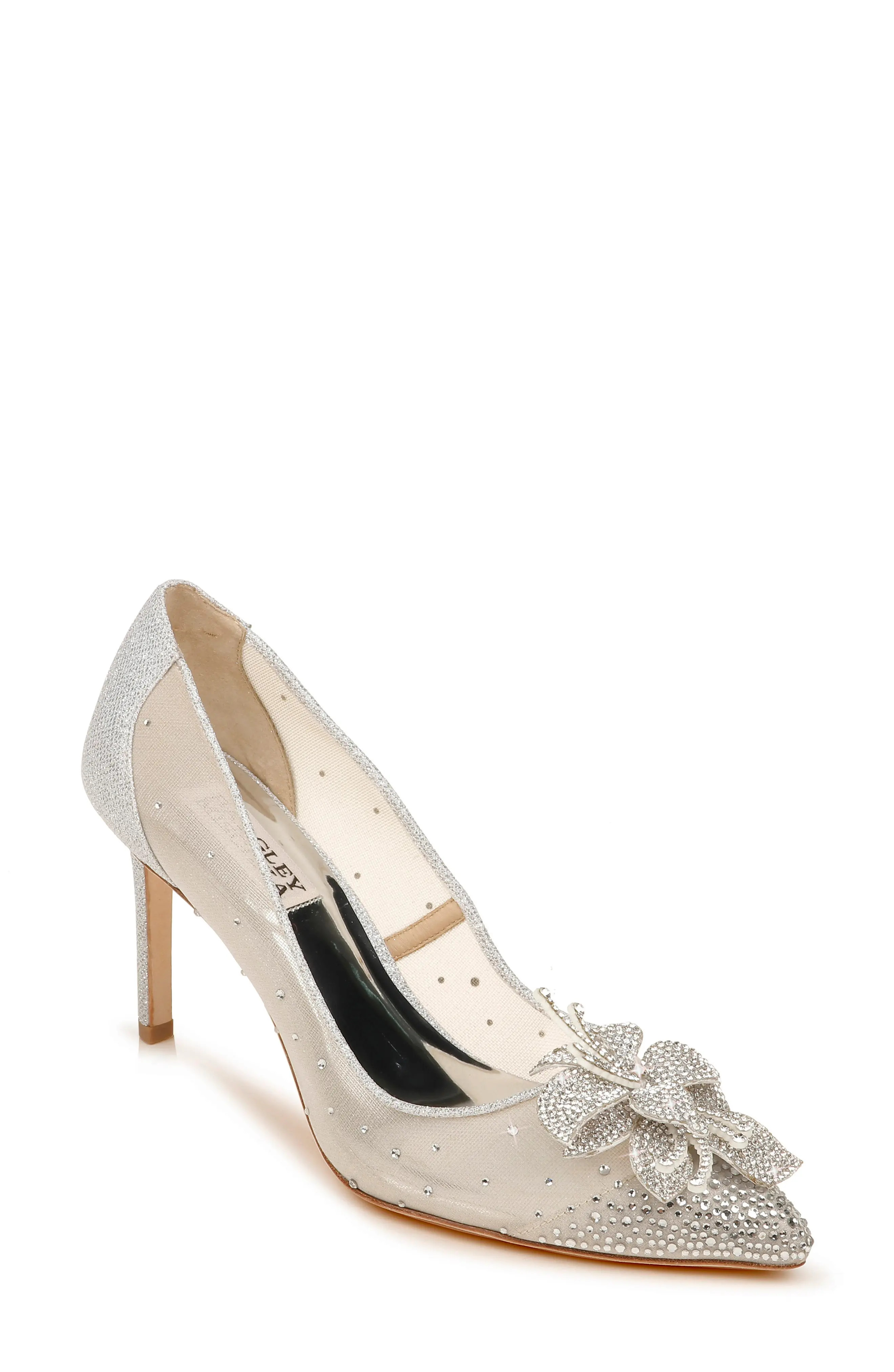 Women's Badgley Mischka Gilda Embellished Pointed Toe Pump, Size 6 M - Metallic | Nordstrom