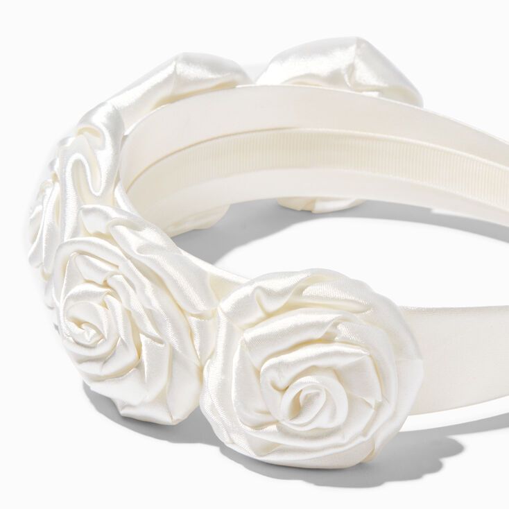 White Roses Floral Headband | Claire's (US)