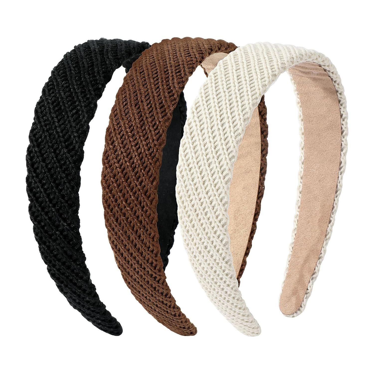 VOBOBE Knitted Headbands for Women, Non Slip Trendy Women Headband Soft Comfortable Fashion Hairband, Pack of 3 | Amazon (US)