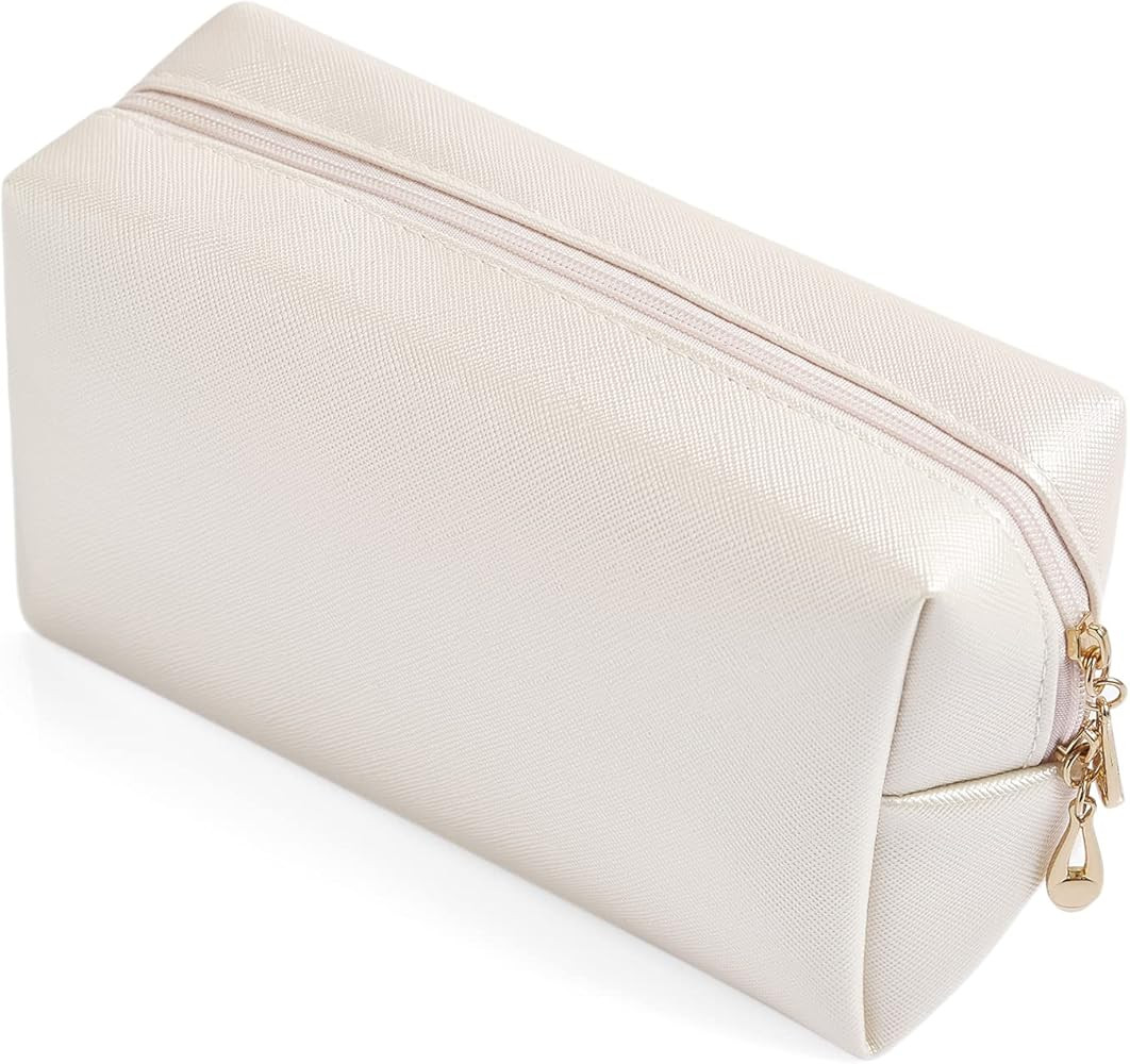 PU Leather Cosmetic Bag for Women Minimalism Makeup Bag for Daily Use Portable Storage Purse Smal... | Amazon (US)