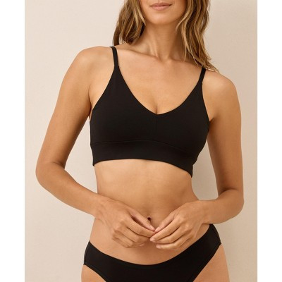 Pact Organic Cotton Women's Classic T-Shirt Bralette Underwear Black X-Large | Target