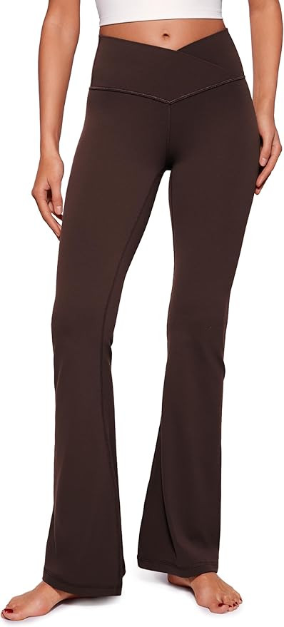 CRZ YOGA Butterluxe Crossover Flare Leggings for Women 29'' / 31'' / 33" - High Waist V Cross Boo... | Amazon (US)