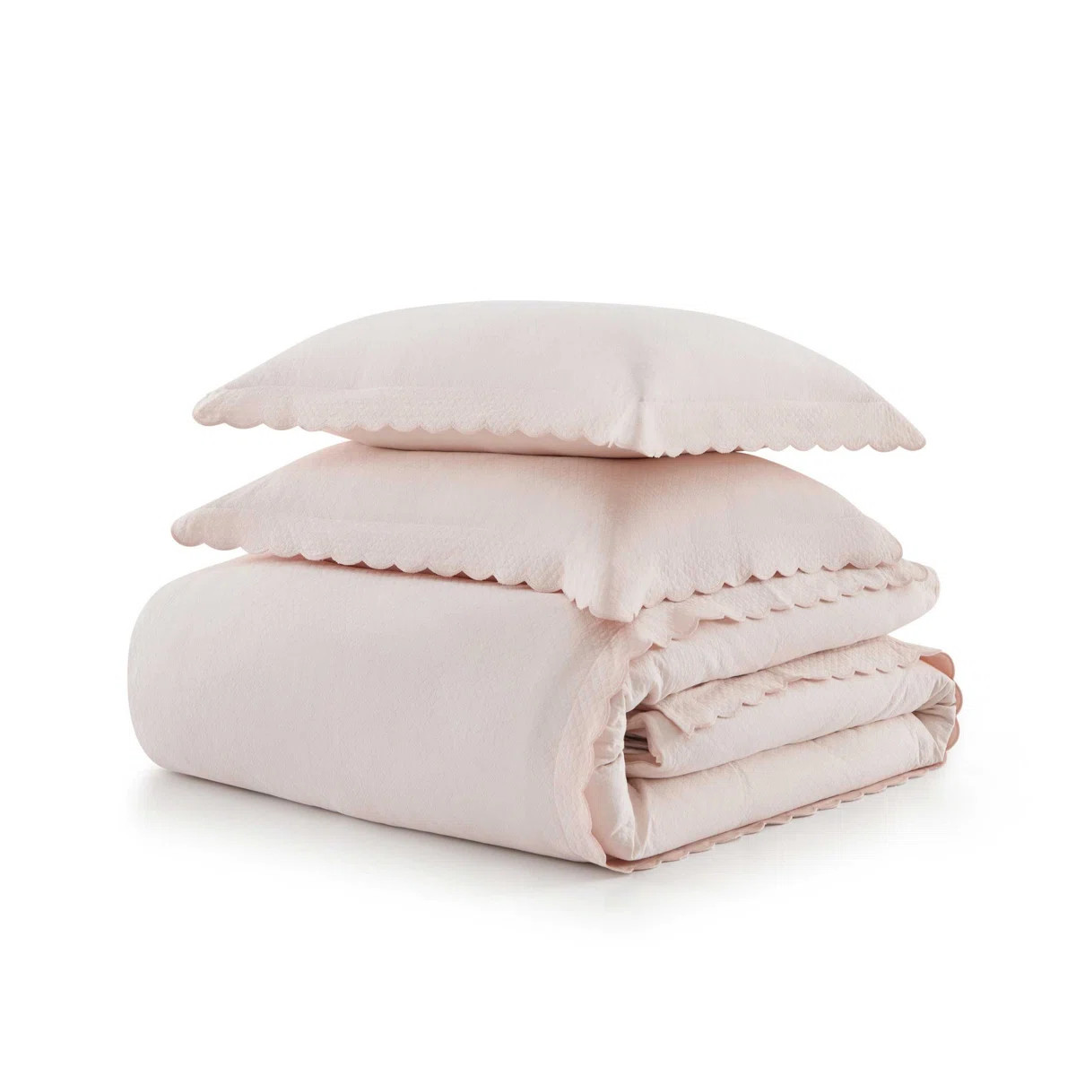 Martha Stewart Signature Scallop Solid Reversible Duvet Cover Set | Wayfair North America