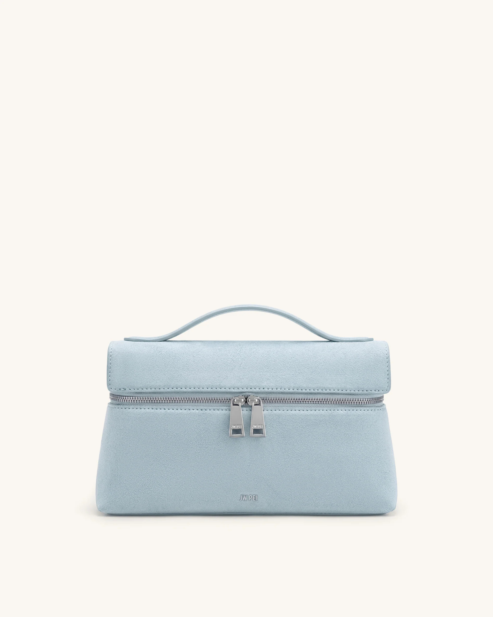Thea Faux Suede Top Handle Bag - Light Blue | JW PEI US