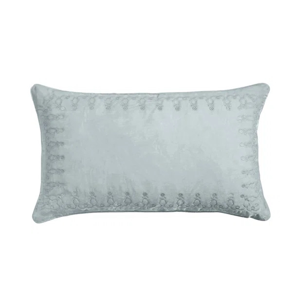 Faux Silk Velvet Embroidered Romantic Western 14x24 inch Lumbar Pillow | Wayfair North America