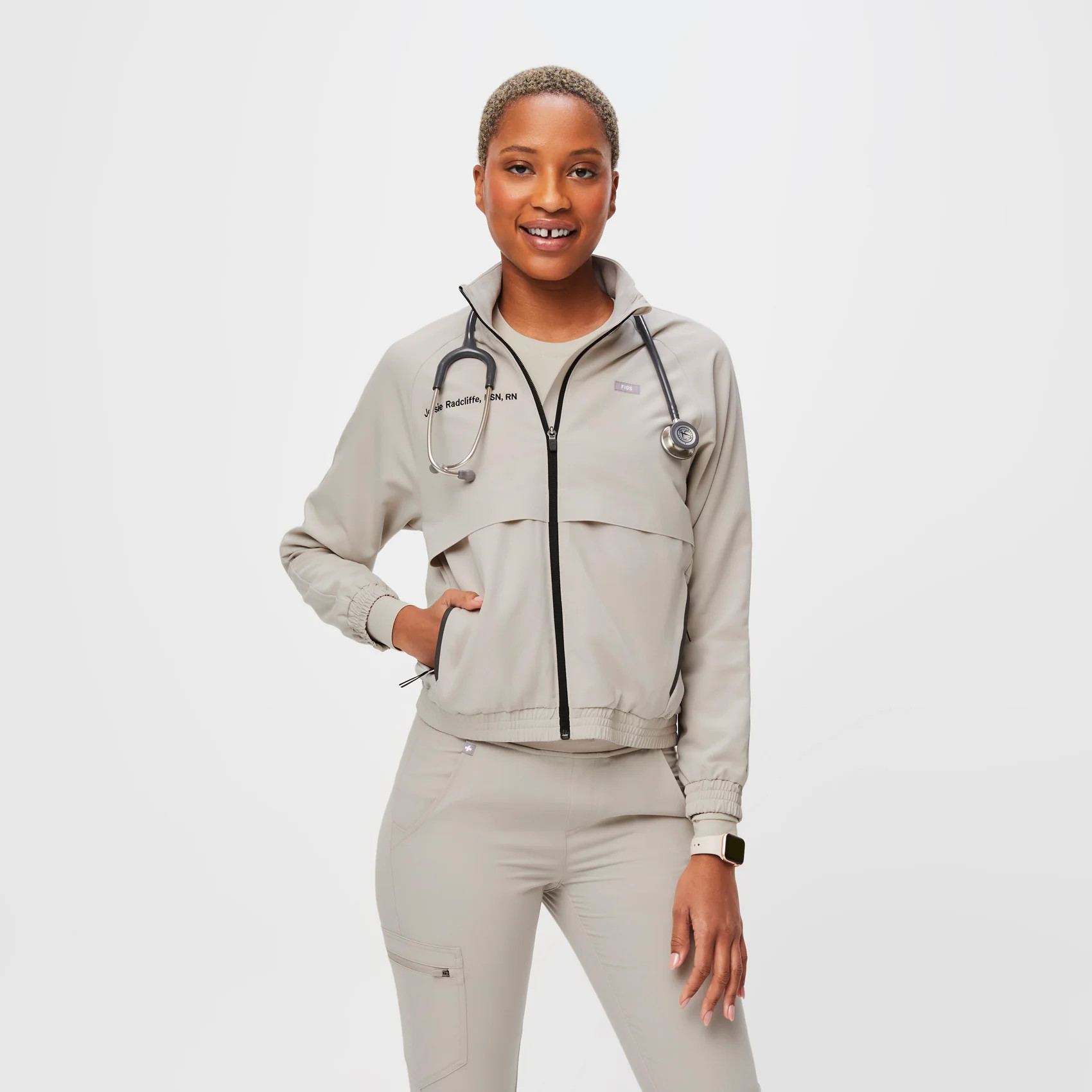 Women’s Sydney Performance Scrub Jacket  - Bone · FIGS | FIGS