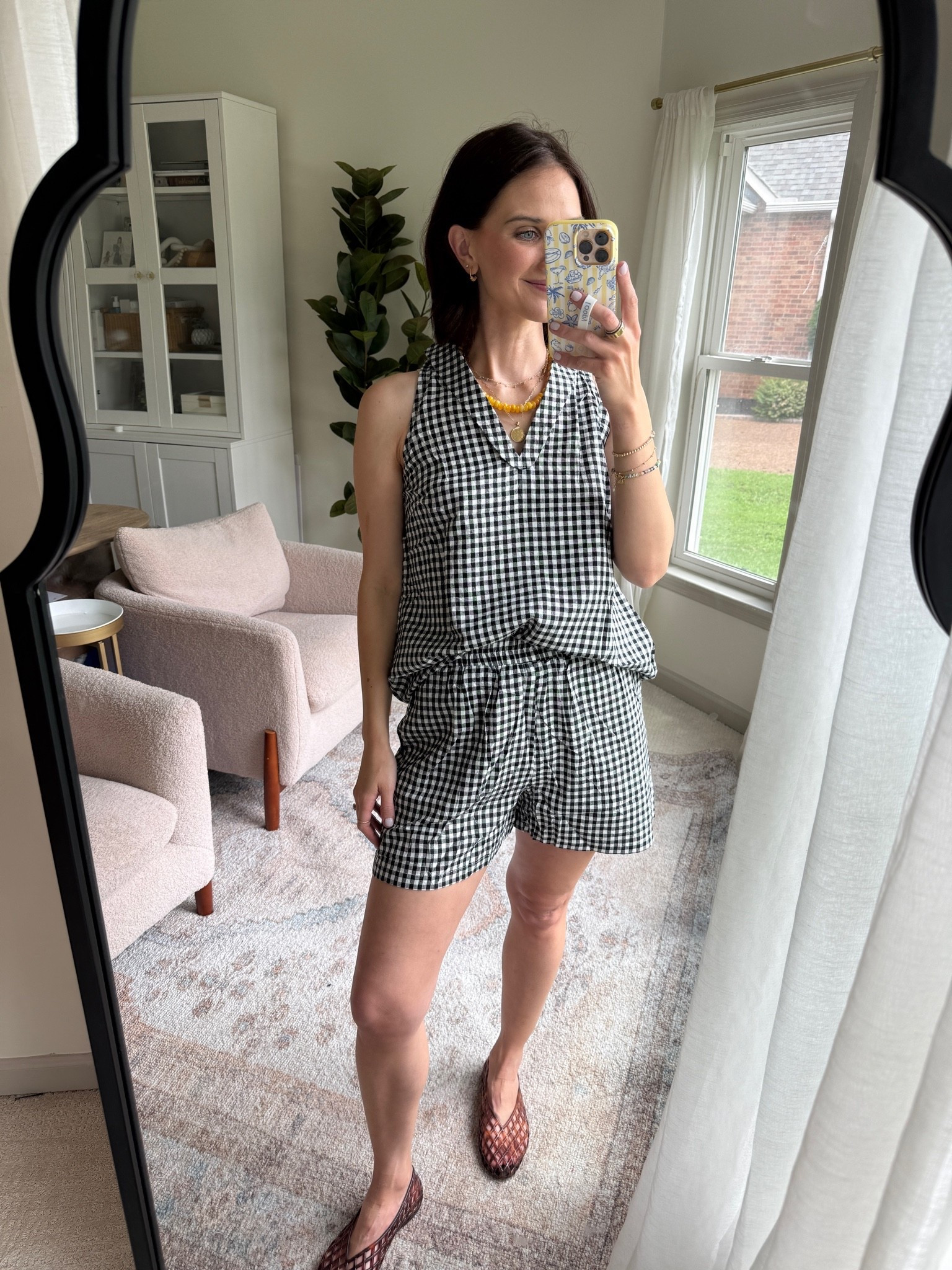 Summer to fall set plaid // wearing m
Jellies 
Beaded necklace

#LTKgrwm #LTKmomlife #LTKootd