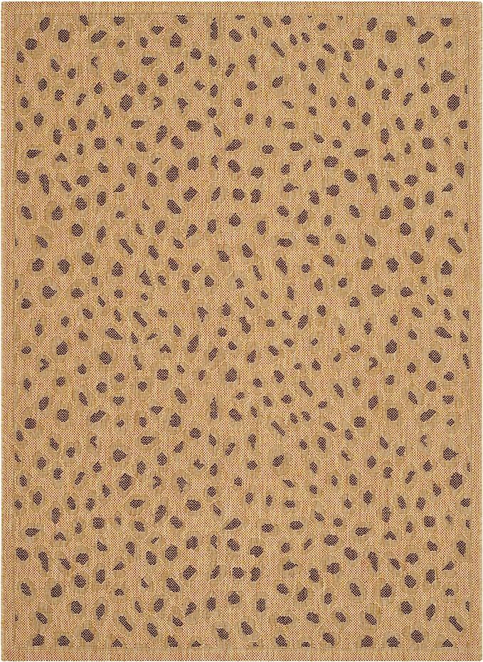 SAFAVIEH Courtyard Collection Area Rug - 8' x 11', Natural & Gold, Non-Shedding & Easy Care, Indo... | Amazon (US)