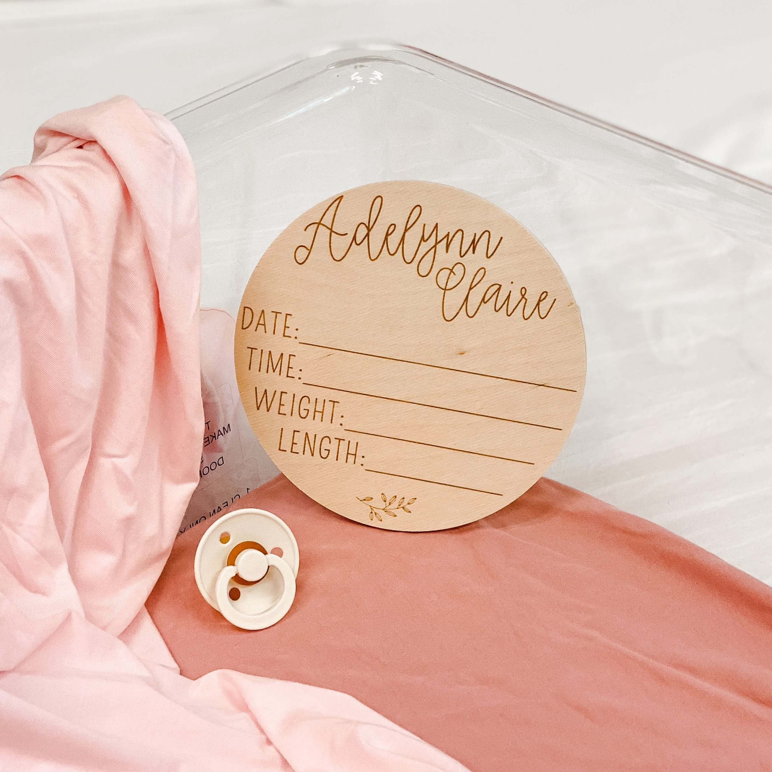 Personalized Birth Stats Wood Announcement | Caden Lane