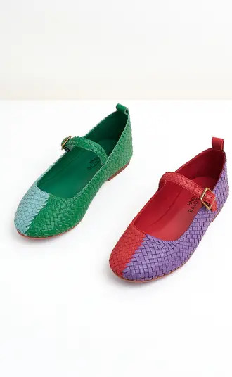 Raleigh Mismatch Woven Mary Jane Flat | Nordstrom