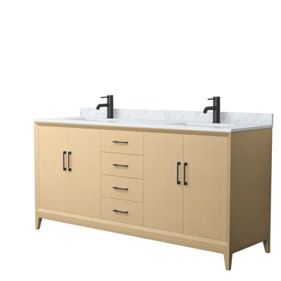 Janna 72" Freestanding Double Bathroom Vanity with Marble Top | Wayfair North America