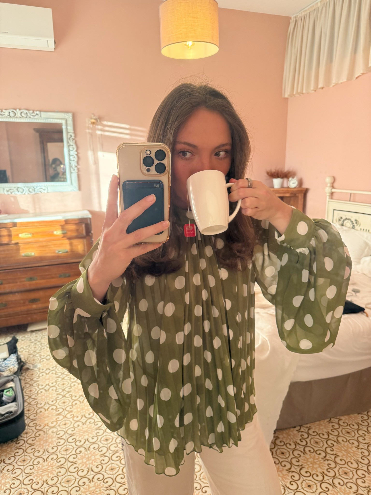 TUSCANY OOTD

TOP: [Store Shopped] Women's Elegant Casual Fashion Moss Green Polka Dot Pattern Blouse - Bow Tie, Lantern Sleeve, Loose, Pleated, Semi-Sheer Summer

#LTKTravel #LTKU #LTKootd