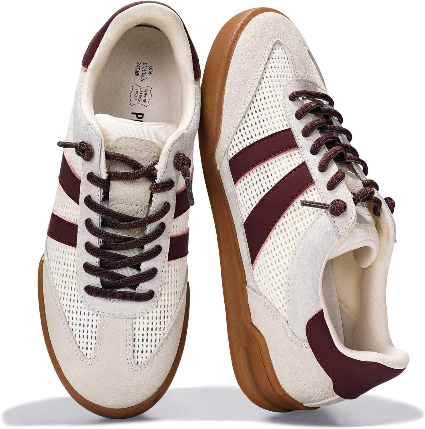 Genuine Leather Slip On Sneakers for Women with Leather Memory Foam Insole | Amazon (US)