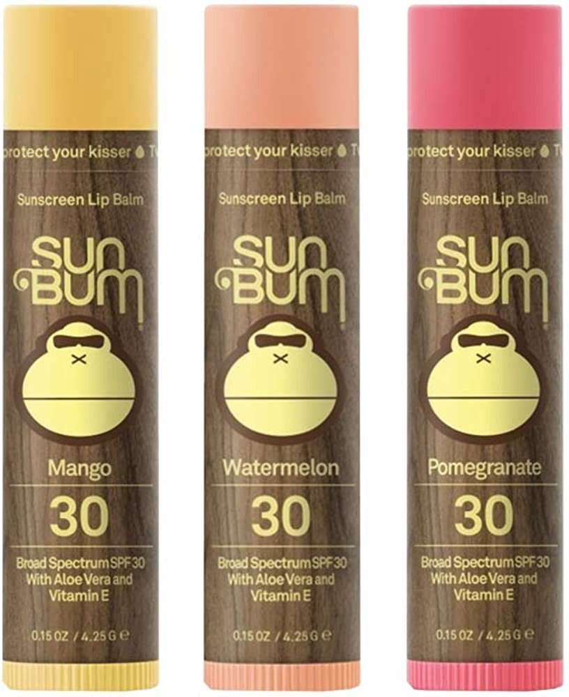 Sun Bum SPF30 Lip Balm Mango, Watermelon, Pomegranate 3 Pack | Amazon (US)