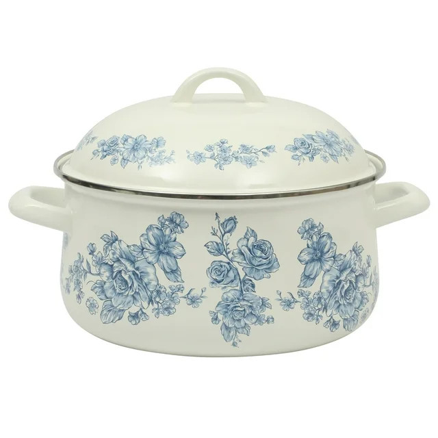 The Pioneer Woman Agatha Enamel-on-Steel 6-Quart Dutch Oven, Blue | Walmart (US)