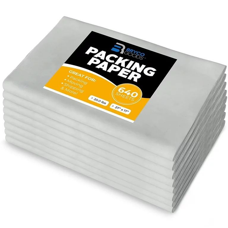 Bryco Goods Packing Paper Sheets for Moving - 20lb - 640 Sheets of Newsprint Paper - Must Have in... | Walmart (US)