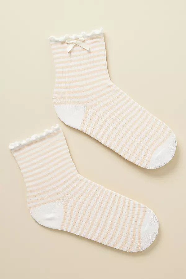 Striped Bow Socks | Anthropologie (US)