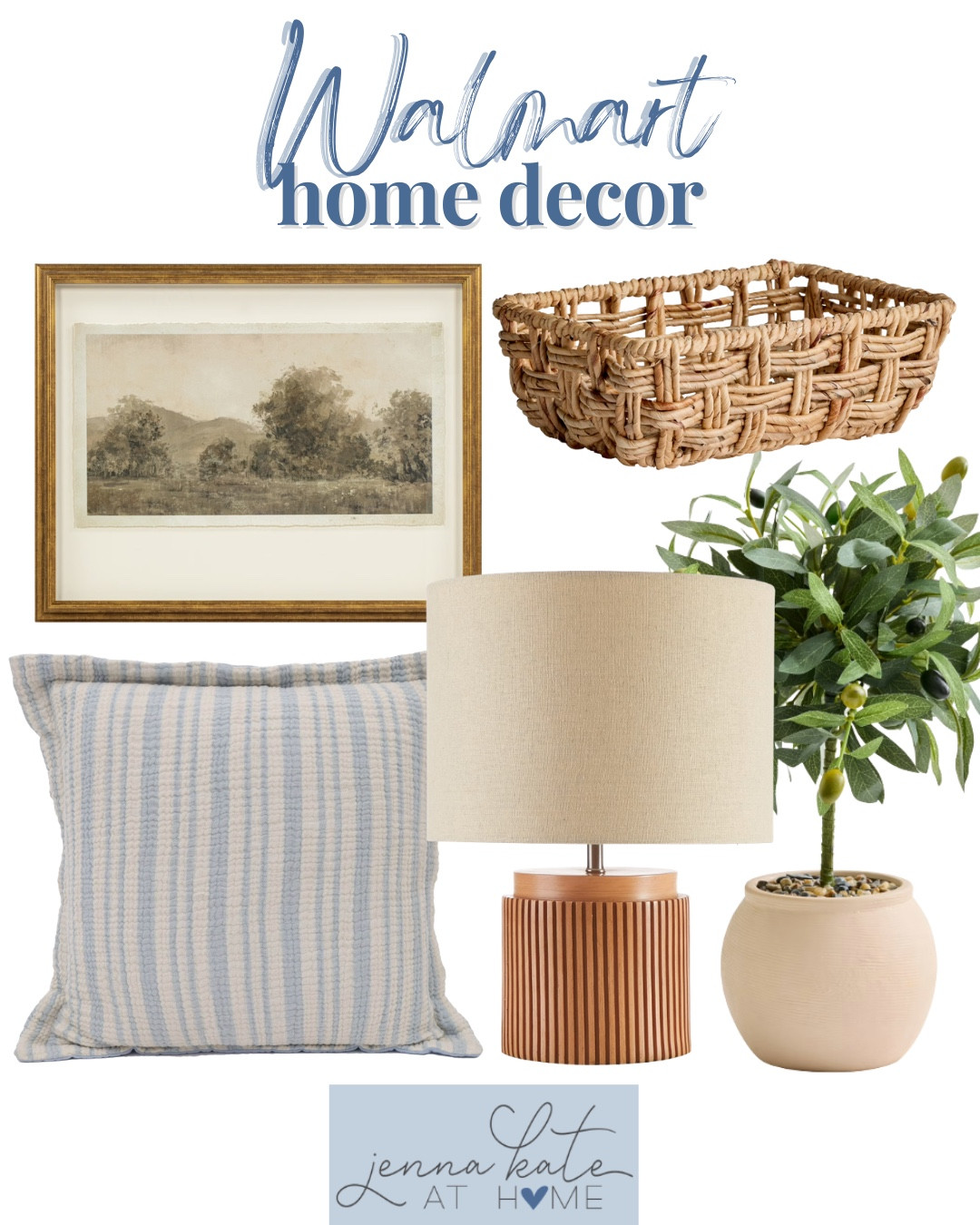 Walmart home decor includes faux topiary, table lamp, throw pillow, basket, and wall art.

Home decor, neutral home, coastal home, home accents, looks for less

#LTKHome #LTKSaleAlert #LTKSeasonal