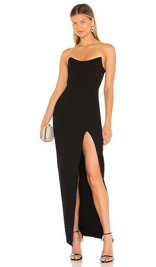 Ryleigh Strapless Maxi Dress in Black Formal Dress | Black Fancy Dress #LTKwedding | Revolve Clothing (Global)