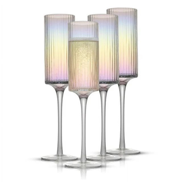 Christian Siriano Chroma Iridescent Champagne Flute Glass - 6 oz - Set of 4 | Walmart (US)
