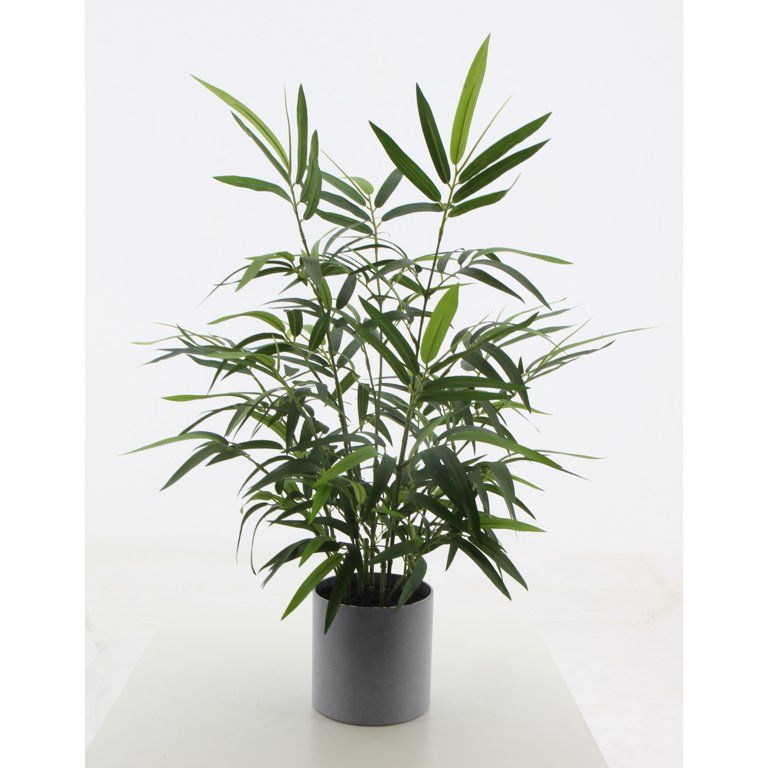 Mainstays Artficial Plant Potted Green Bamboo Grey Melamine Pot, Plant Height 30in Material Plast... | Walmart (US)