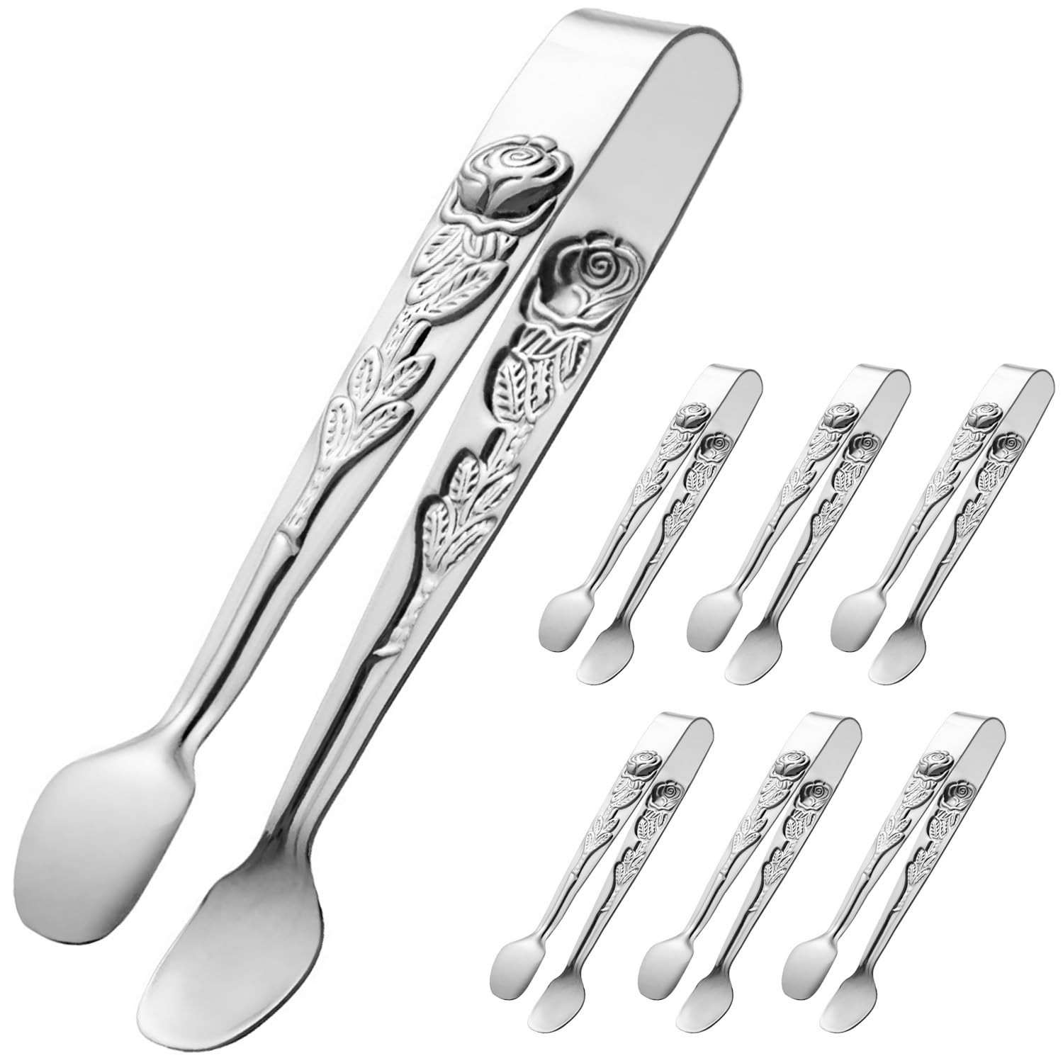 HINMAY - Juego de 6 pinzas de servicio mini de 5 pulgadas, pinzas pequeñas de azúcar de acero i... | Amazon (US)