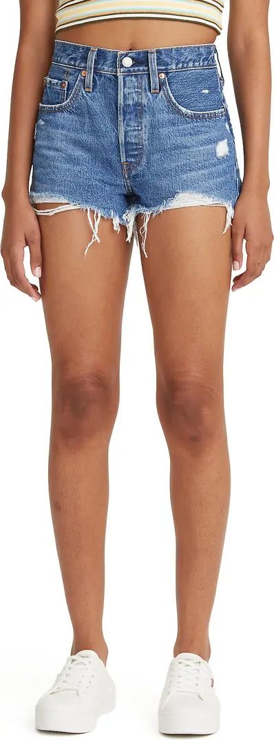 501™ Original Distressed Cutoff Denim Shorts | Nordstrom