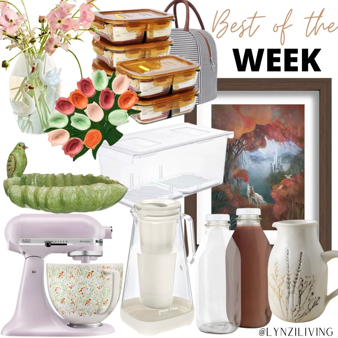Best of the Week - The Most Clicked Items of Last Week 

Spring decor 2026, spring home decor 2026, spring vase, Swan vase, tulip deviled egg tray, spring tray, spring bowl, bird bowl, green bowl, decorative bowl, lilac KitchenAid mixer, filtered water pitcher, vegetable tray, refrigerator accessories, Amber food storage, glass food storage, fairytale wall, art, castle wall art, milk bottles, spring pitcher, pressed floral pitcher, botanical pitcher

#LTKFindsUnder100 

#LTKHome