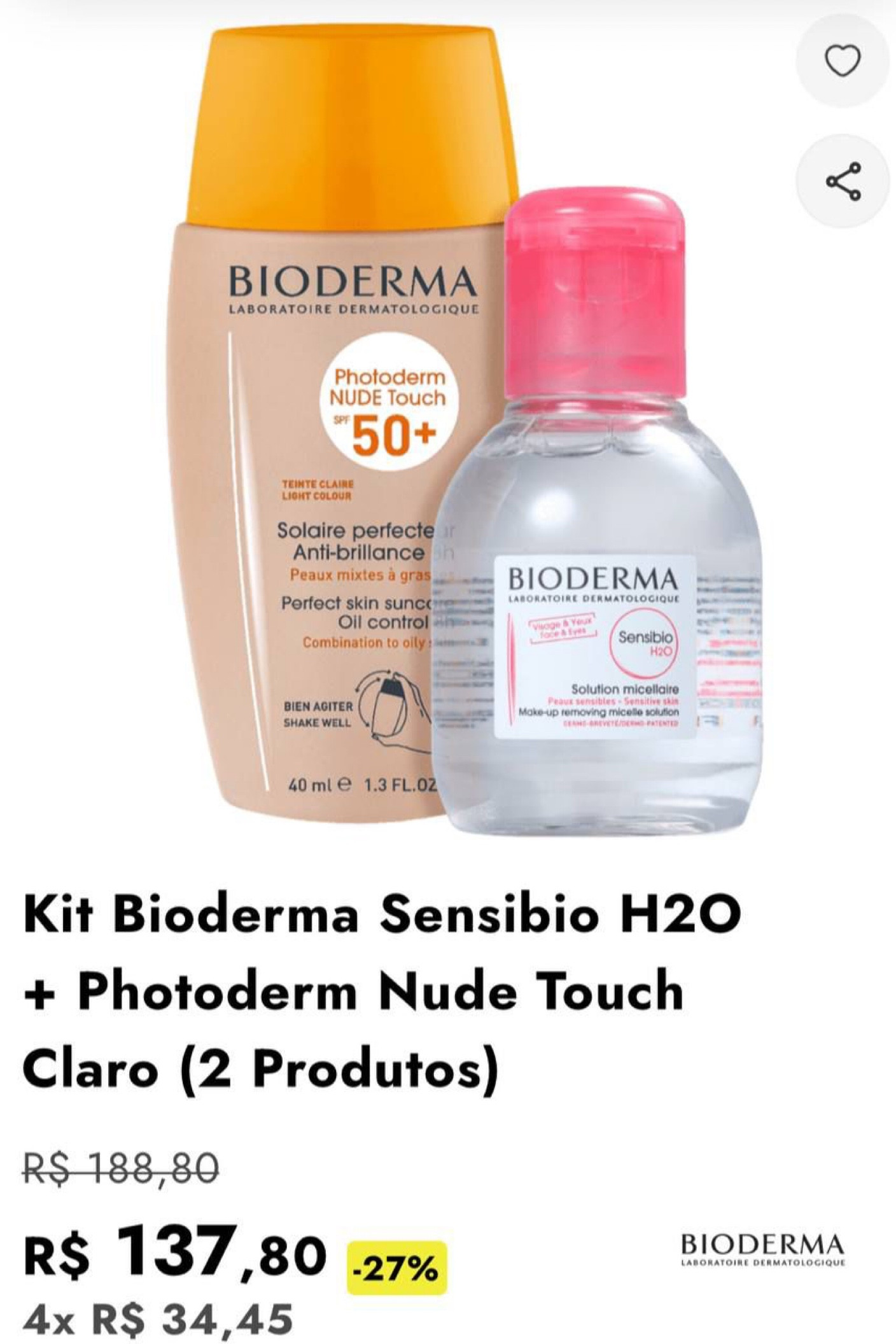 LEVE 2 E PAGUE 1 😱

🚨2 PROTETORES BIODERMA + 2 ÁGUAS MICELARES POR R$137

🔥 R$137,80 os dois kit 
Saindo por R$34,45 cada produto 😱😱

🎟️ Use o cupom: BIODERMA 

Adicione 2 unidades no carrinho migas 

#LTKbeauty #LTKbrasil #LTKSeasonal